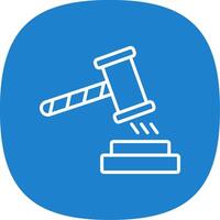 Gavel Line Curve Icon Design vector