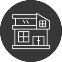 Modern House Line Inverted Icon Design vector