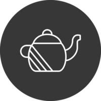 Teapot Line Inverted Icon Design vector