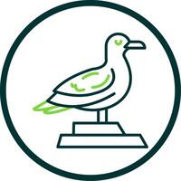 Seagull Line Circle Icon Design vector