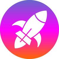 Rocket Ship Glyph Gradient Circle Icon Design vector