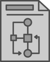 documento línea lleno escala de grises icono diseño vector