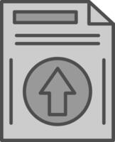 Upload File Line Filled Greyscale Icon Design vector