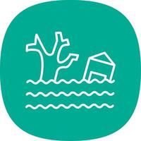 Flood Line Curve Icon Design vector