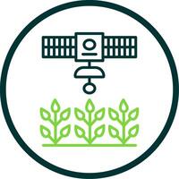 Satellite Crop Monitoring Line Circle Icon Design vector