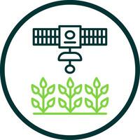 Satellite Crop Monitoring Line Circle Icon Design vector