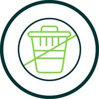 Zero Waste Line Circle Icon Design vector