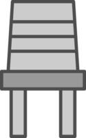 silla línea lleno escala de grises icono diseño vector