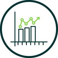 Bar Chart Line Circle Icon Design vector