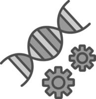genética línea lleno escala de grises icono diseño vector