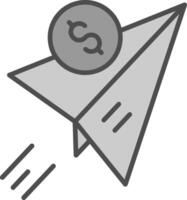 enviar dinero línea lleno escala de grises icono diseño vector