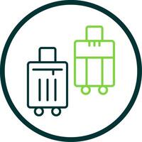 Suitcases Line Circle Icon Design vector