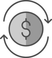 Exchange Rate Line Filled Greyscale Icon Design vector