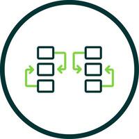 Flow Chart Line Circle Icon Design vector
