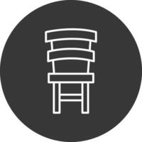 comida silla línea invertido icono diseño vector