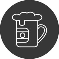 cerveza línea invertido icono diseño vector