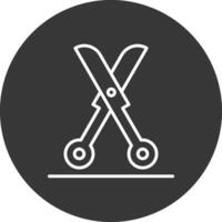 Shears Line Inverted Icon Design vector