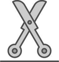 Shears Line Filled Greyscale Icon Design vector