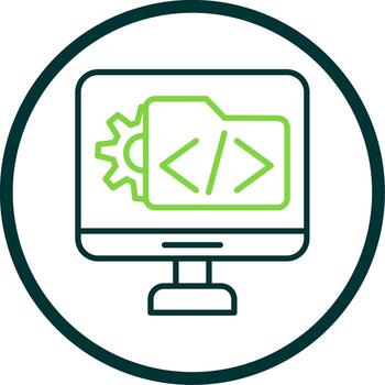 software desarrollo línea circulo icono diseño vector