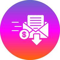 Inbox Glyph Gradient Circle Icon Design vector