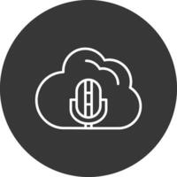 nube línea invertido icono diseño vector