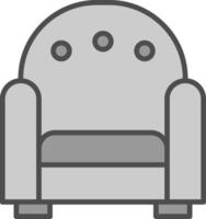 Armchair Line Filled Greyscale Icon Design vector