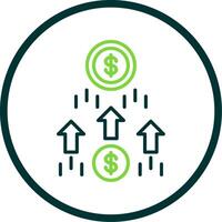 Money Growth Line Circle Icon Design vector