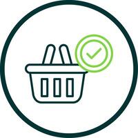 Basket Line Circle Icon Design vector