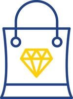 Shopping Bag Line Two Colour Icon Design vector