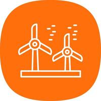Wind Turbine Line Curve Icon Design vector