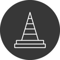Traffic Cone Line Inverted Icon Design vector