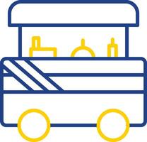 Food Cart Line Two Colour Icon Design vector