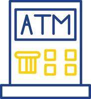 Atm Machine Line Two Colour Icon Design vector