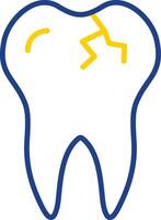 Broken Tooth Line Two Colour Icon Design vector