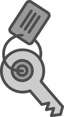 Keychain Line Filled Greyscale Icon Design