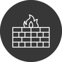 Firewall Line Inverted Icon Design vector