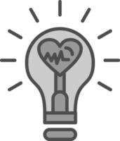 Idea Line Filled Greyscale Icon Design vector