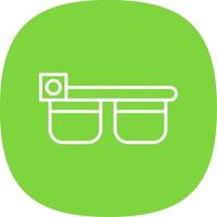 Smart Glasses Line Curve Icon Design vector