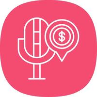 Finance podcast Line Curve Icon Design vector