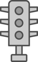 Traffic Light Line Filled Greyscale Icon Design vector