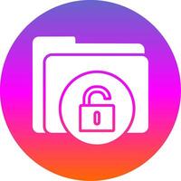 Unsecure Folder Glyph Gradient Circle Icon Design vector