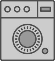 Washing Machine Line Filled Greyscale Icon Design vector