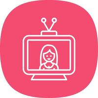 Television Line Curve Icon Design vector