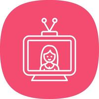 Television Line Curve Icon Design vector