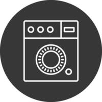 Washing Machine Line Inverted Icon Design vector