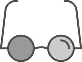 leyendo lentes línea lleno escala de grises icono diseño vector