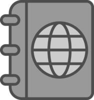 Travel Guide Line Filled Greyscale Icon Design vector