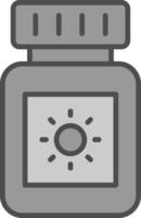 Sun Block Line Filled Greyscale Icon Design vector