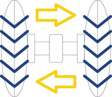 Wheel Alignment Line Two Colour Icon Design vector