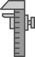 Caliper Line Filled Greyscale Icon Design vector